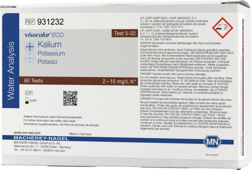 Visocolor ECO Kalium  2 - 15 mg/l K+ (Navulling)