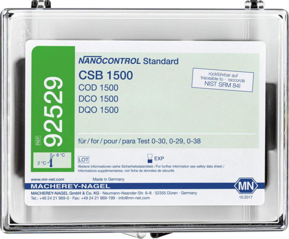 Cuvet test controle standaard for CSB 1500