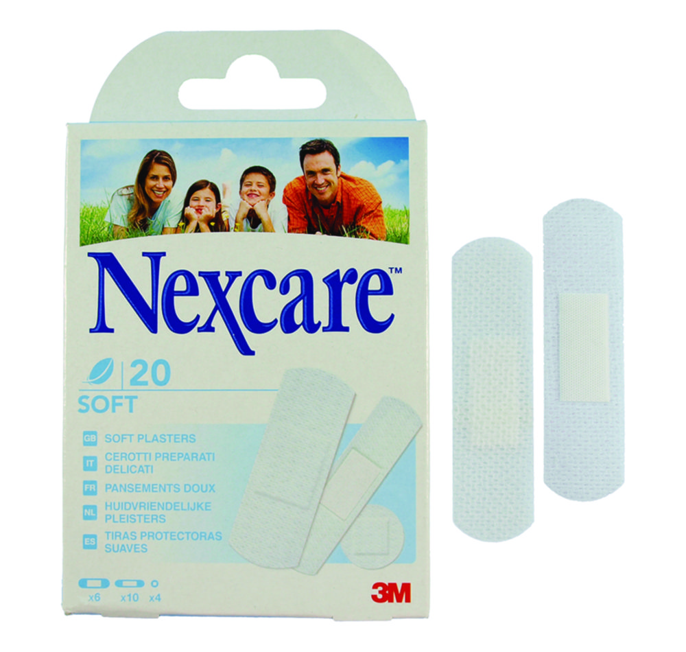 Pleisters Nexcare, 20 strips,  water-resistant, 3 maten