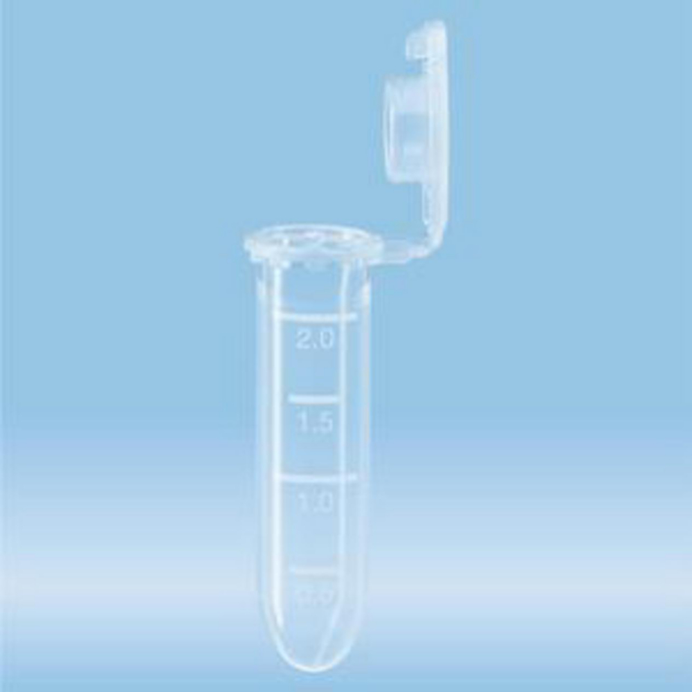 Reactievaatjes 2,0 ml, PP, met  aanhang. vlak safe cap, transp