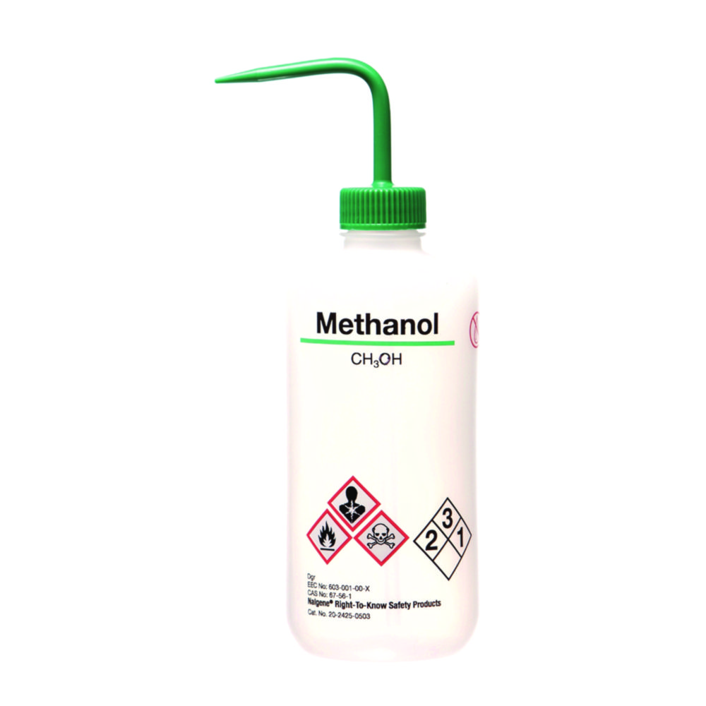 Spuitfles 500 ml, LDPE, NM, groene dop, opdruk: Methanol