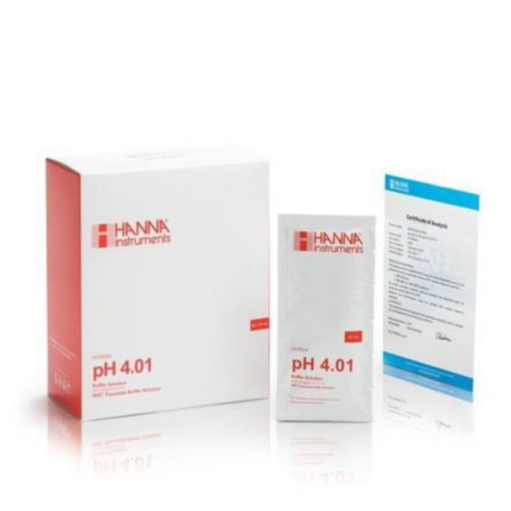 Bufferoplossing pH 4,01, Foliezakjes 25 stuks a 20ml, kleurloos, NIST
