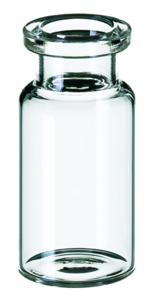 Vials 10 ml, glas 46x22,5 mm helder, Crimp-nek ND20, vlak