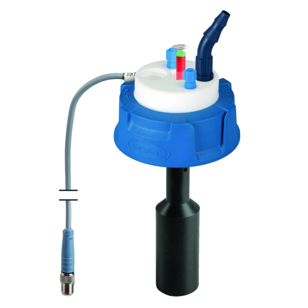 SafetyWasteCap V2.0, S60/61, electronic level control, 2x 2,3/3,2 mm OD, 1x 6,4 - 9 mm