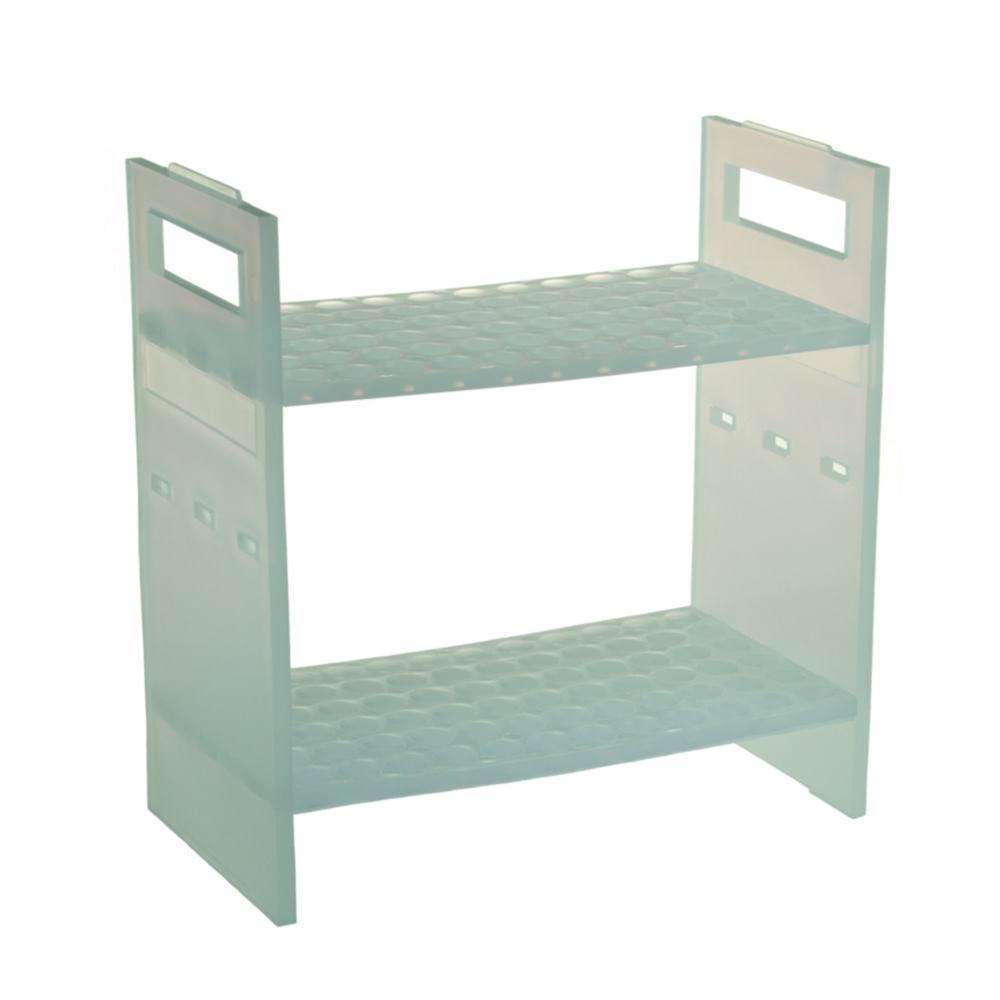 Rek voor NMR-buizen  PP, met draaggreep en twee niveau's