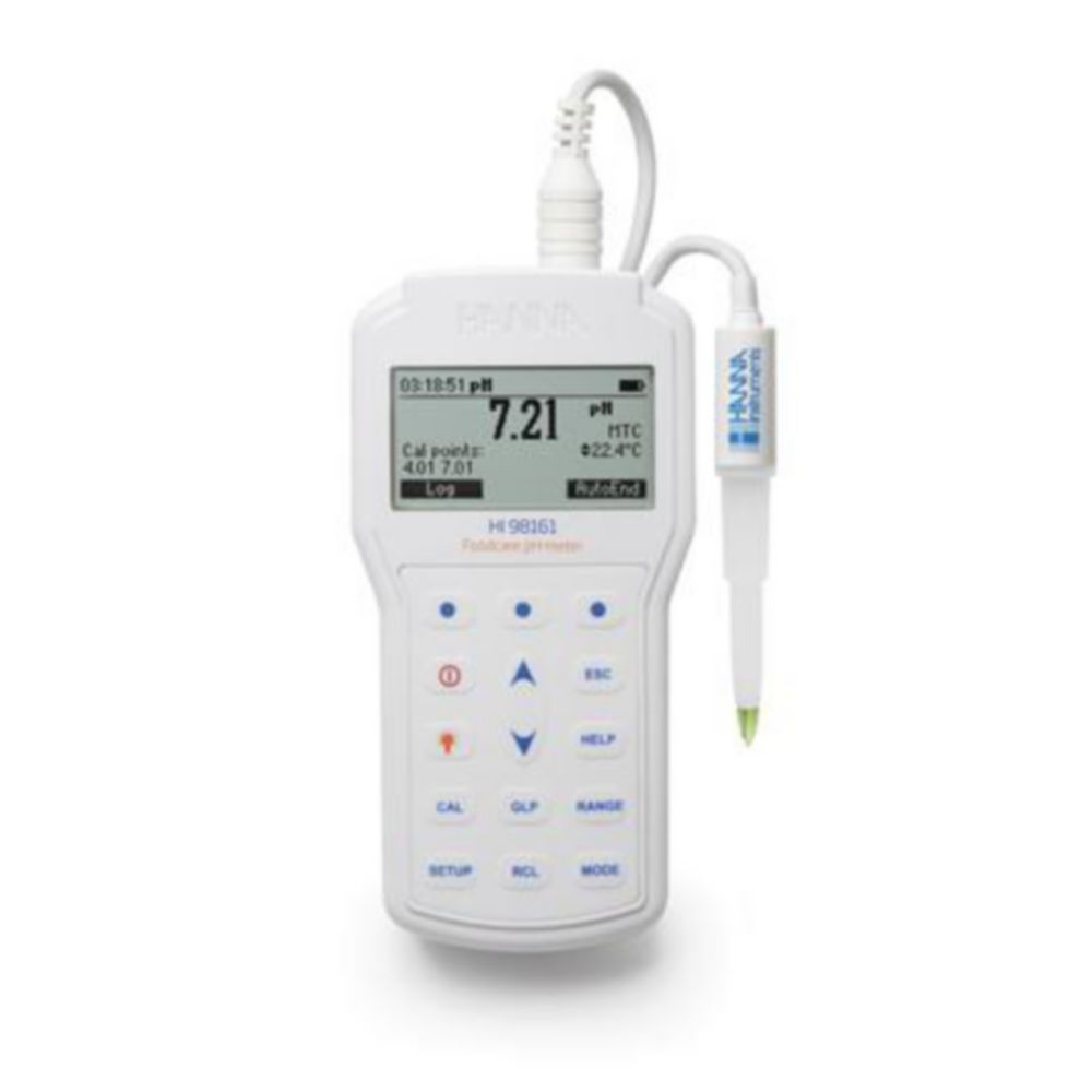 pH meter HI98161 Waterbest.  voor voeding, met geheugen