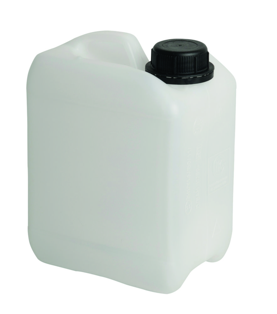 Jerrycan 2,5 l, HDPE, GL45 afmetingen 115x210x150 mm, met schroefdop