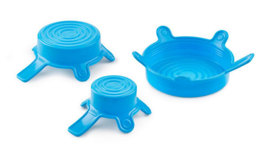 Deksel, silicoon, set S/M/L  cyaan, -40 - 180 °C