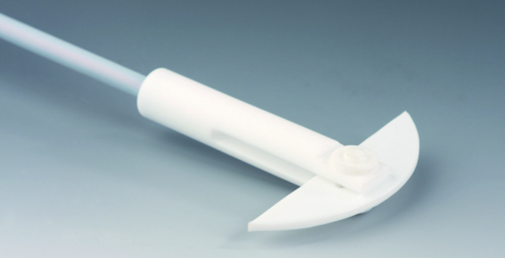 Roerstaaf PTFE,  L 450mm, Ø 8 mm, maanvormig