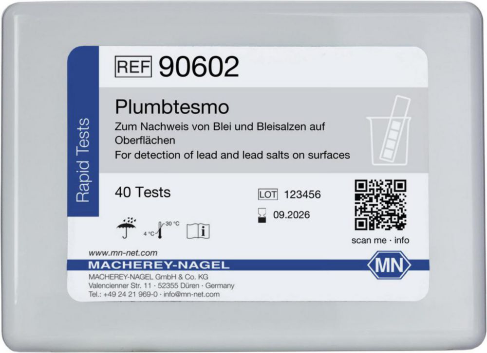 Teststrips Plumbtesmo  40x25 mm, 5 mg/l