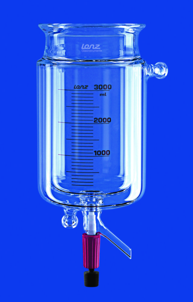 Reactievat 2000 ml met uitloop  tempereermantel en flens FL100