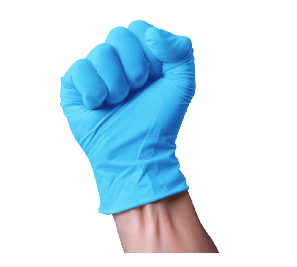 Handschoen nitril blauw maat L, Cat III, 5 gr