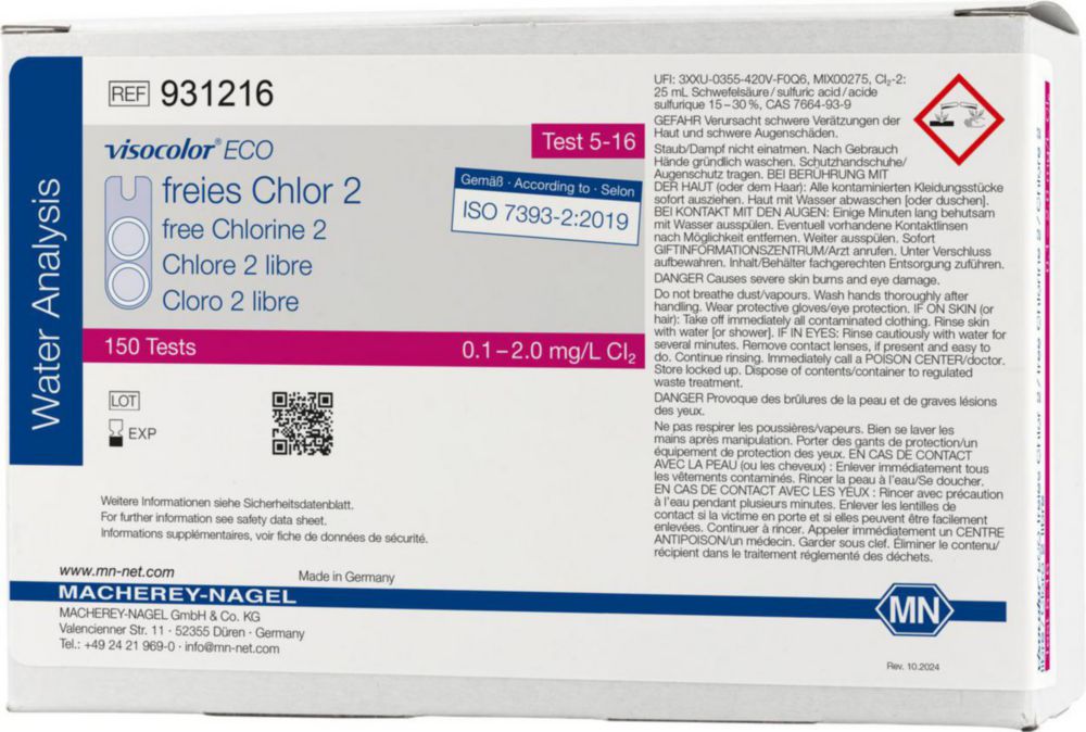 Visocolor ECO vrij Chloor 2  0,1 - 2.0 mg/L Cl2 (Navulling)