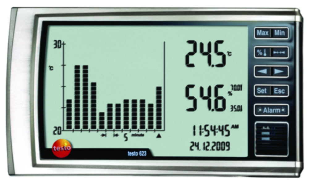 Klimaatmeter type 623 voor temperatuur en relatieve vochtigheid