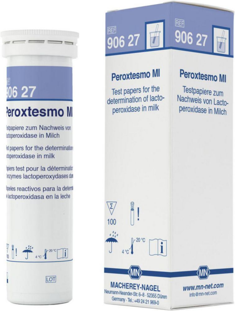 testpapiers lactoperoxidase, proefpapier melk, peroxide test, milk testing, MN-net