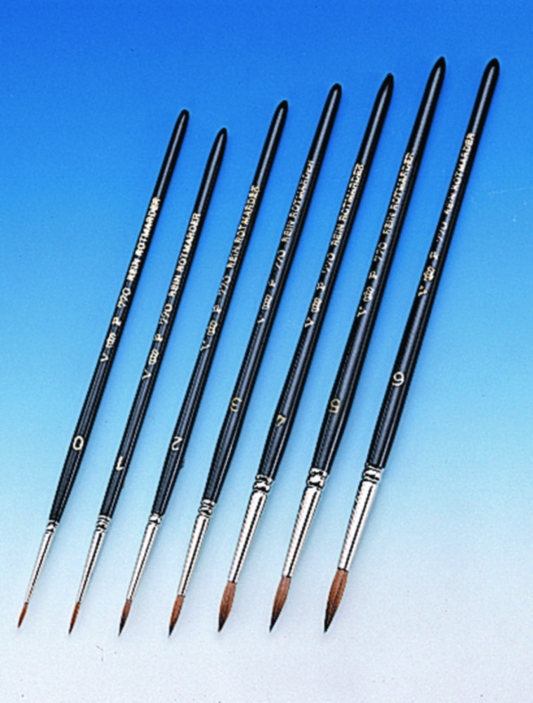 Penseel grootte 0, haarl. 8 mm  rood marterhaar