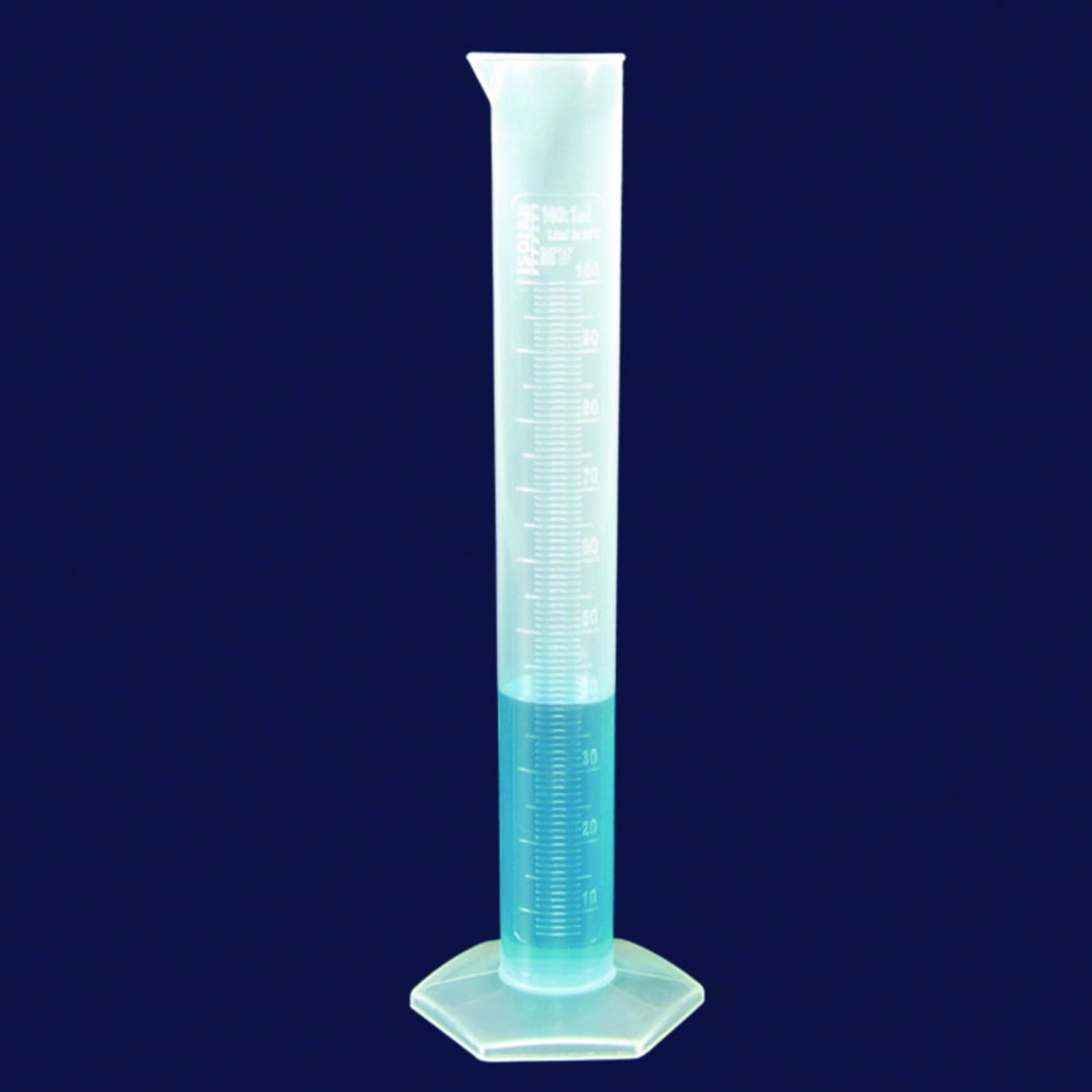 Maatcilinder 10 ml, PP, klasse B, 135 mm, hoog model, gegoten maatverdeling