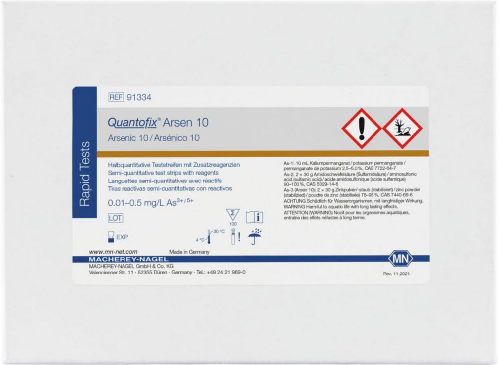 Quantofix teststaafjes Arseen  10, 0,01 tot 0,5 mg/l