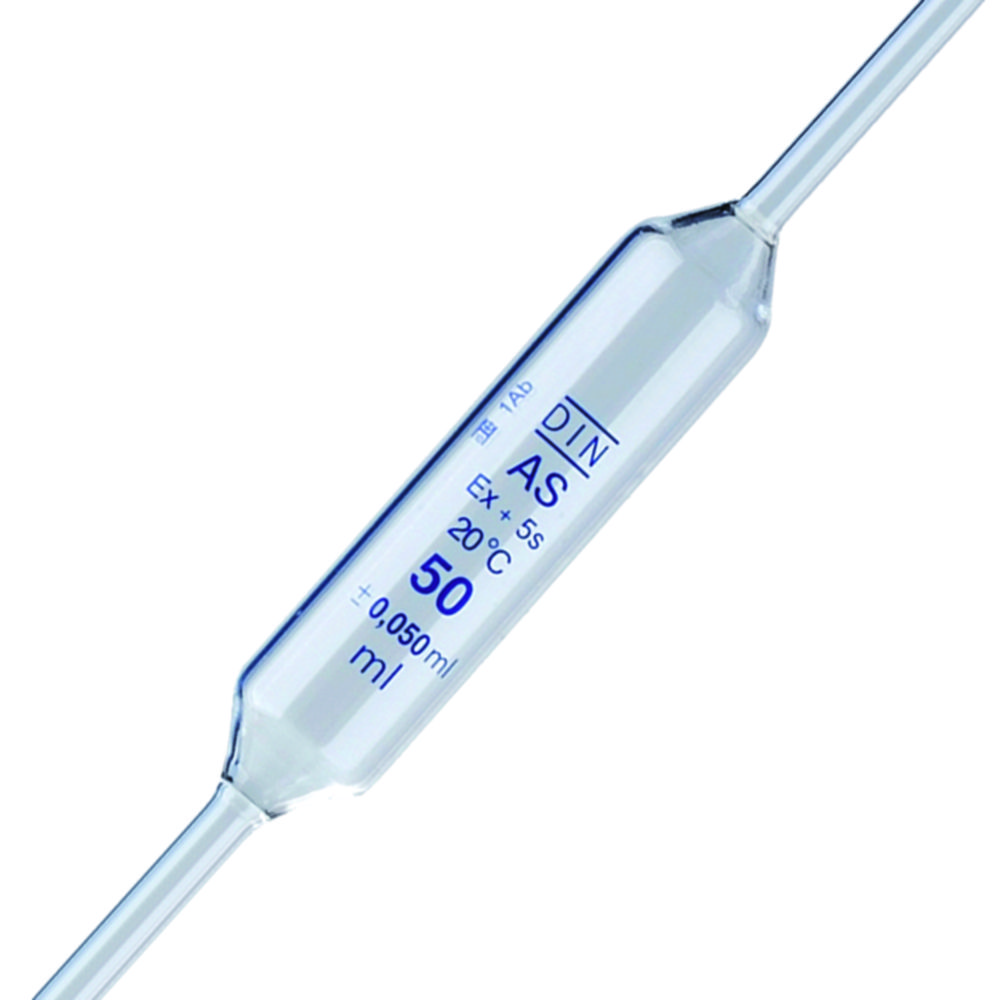 Volpipet 25 ml, klasse AS, met blauwe maatverdeling