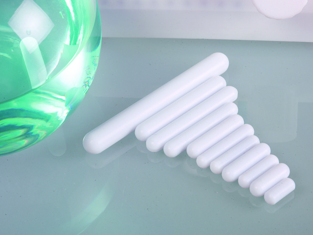 Magneetroerstaaf PTFE,  L 50 mm, Ø 8 mm, cilindrisch