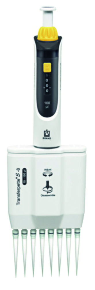 Meerkanaals microliterpipetten Transferpette S-8, variabel, 10 - 100 µl