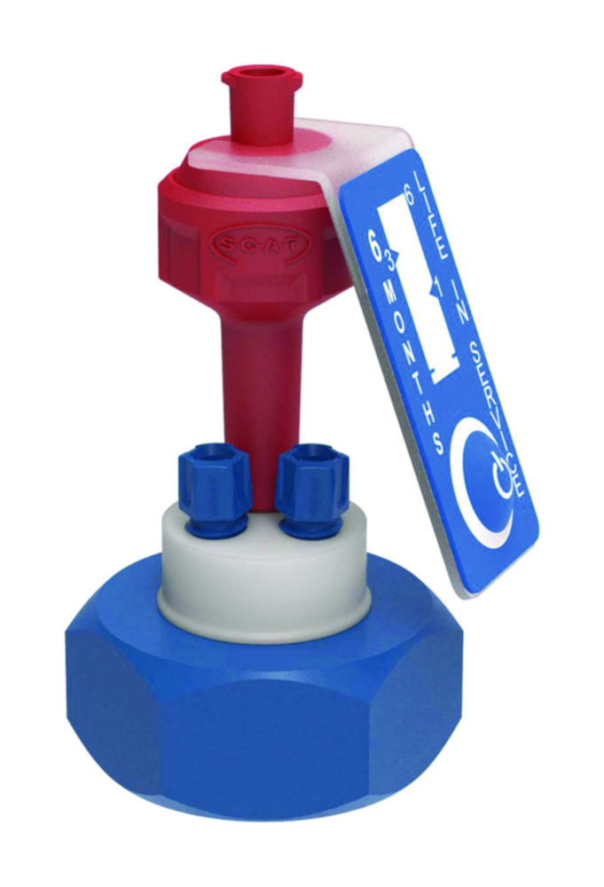 SafetyCap II, GL28, 2x PFA, 1,6/2,3/3,2 mm OD, 1x PFA plug