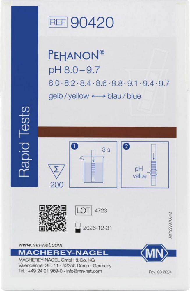 pH indicatorstrips pH 8-9,7  Pehanon