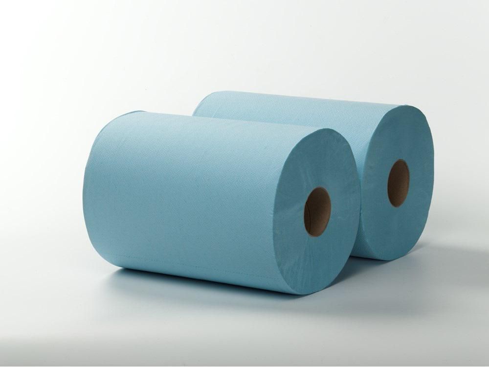 Poetsrol 2-laags, blauw, recy.  360 mm x 360 m, Maxirol