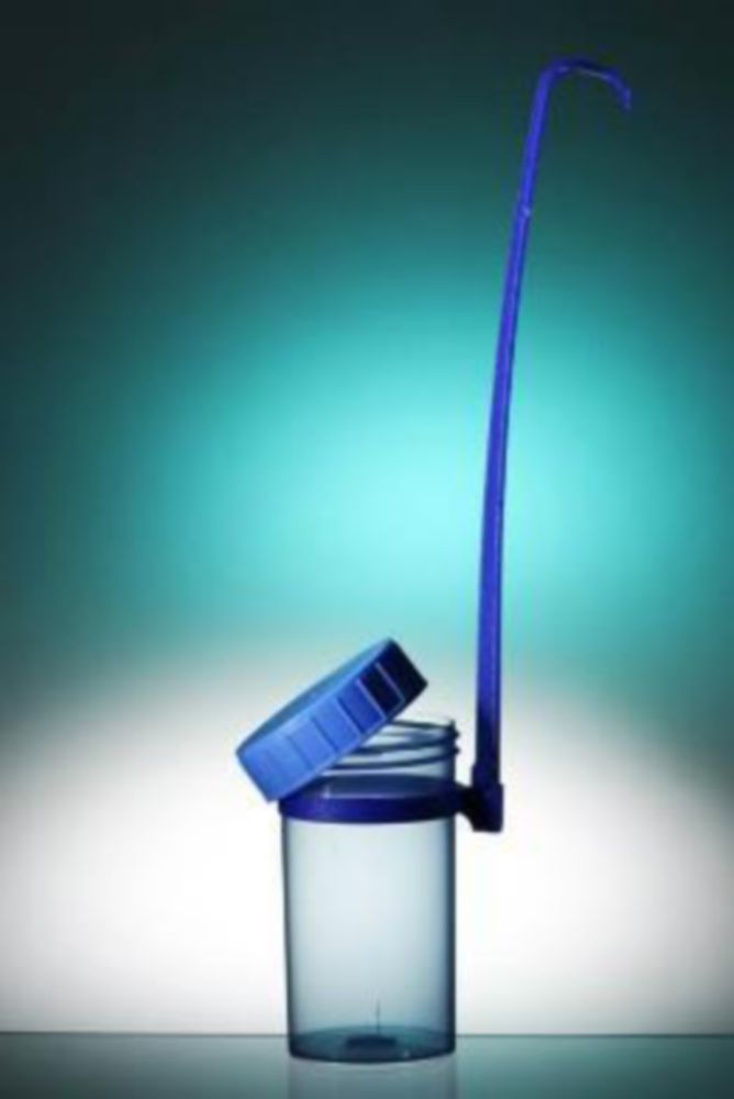 Monsternemer 180 ml, blauw PP, met afneembare handel,