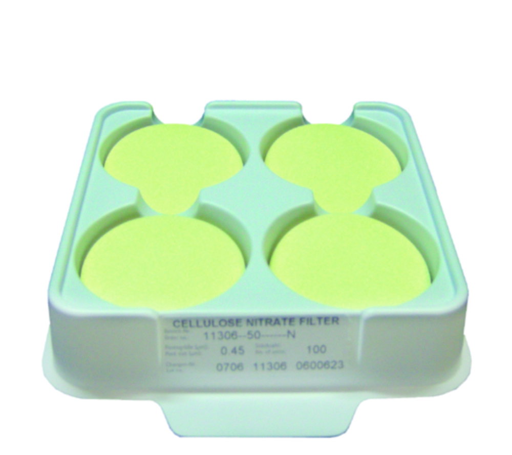 filter cellulose nitrate, filter circular, lab filter, 4-well holder, geel disks