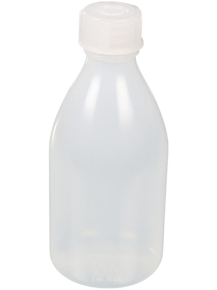Fles 100ml, Bio LDPE, Nauwmonds, Helder, met dop