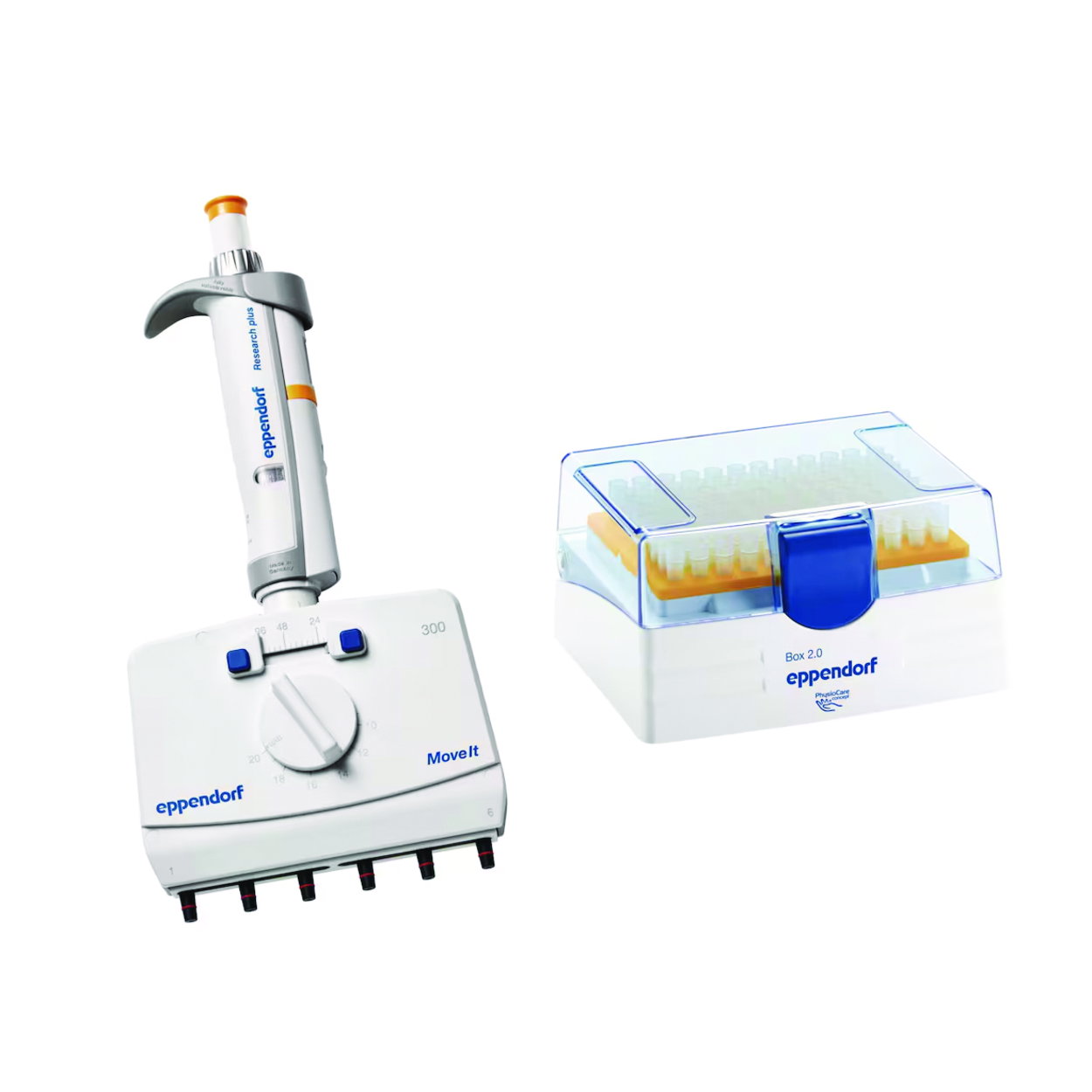 labapparatuur, pipeliner, micropipet, verstelbare pipet, tipbox