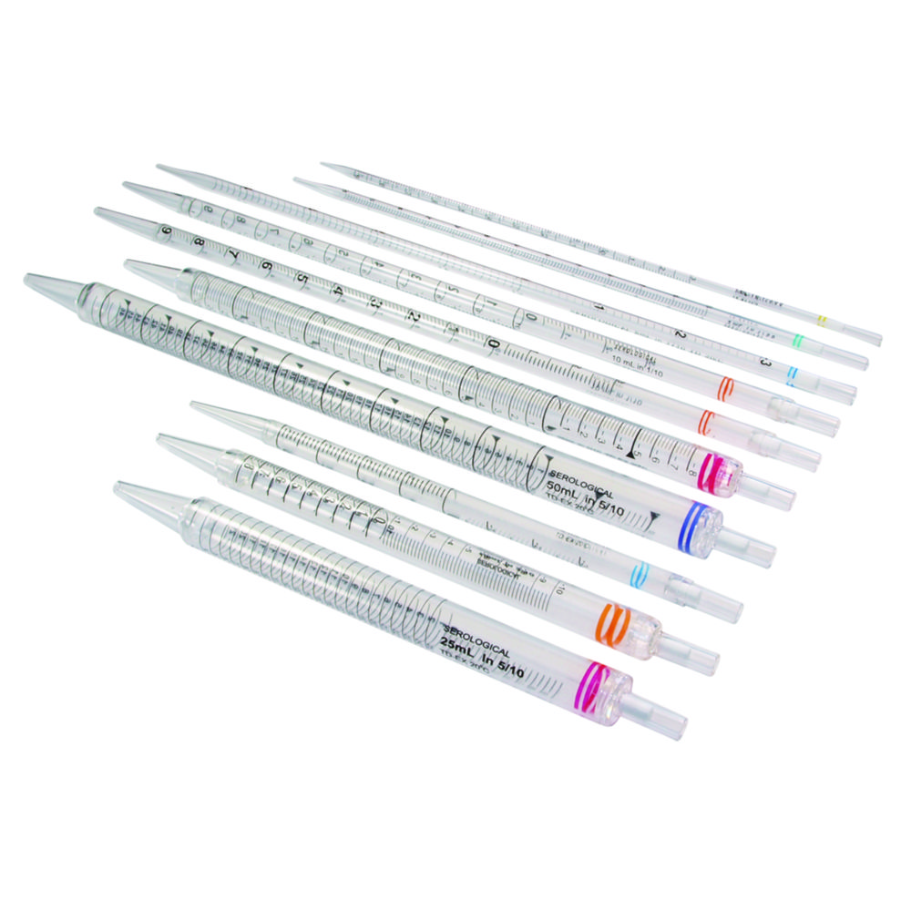 Serologische pipetten, type 1, 10:0,1ml, steriel, oranje, single, wijdmonds