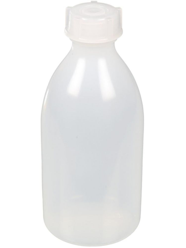 Fles 250ml, Bio LDPE, Nauwmonds, Helder, met dop