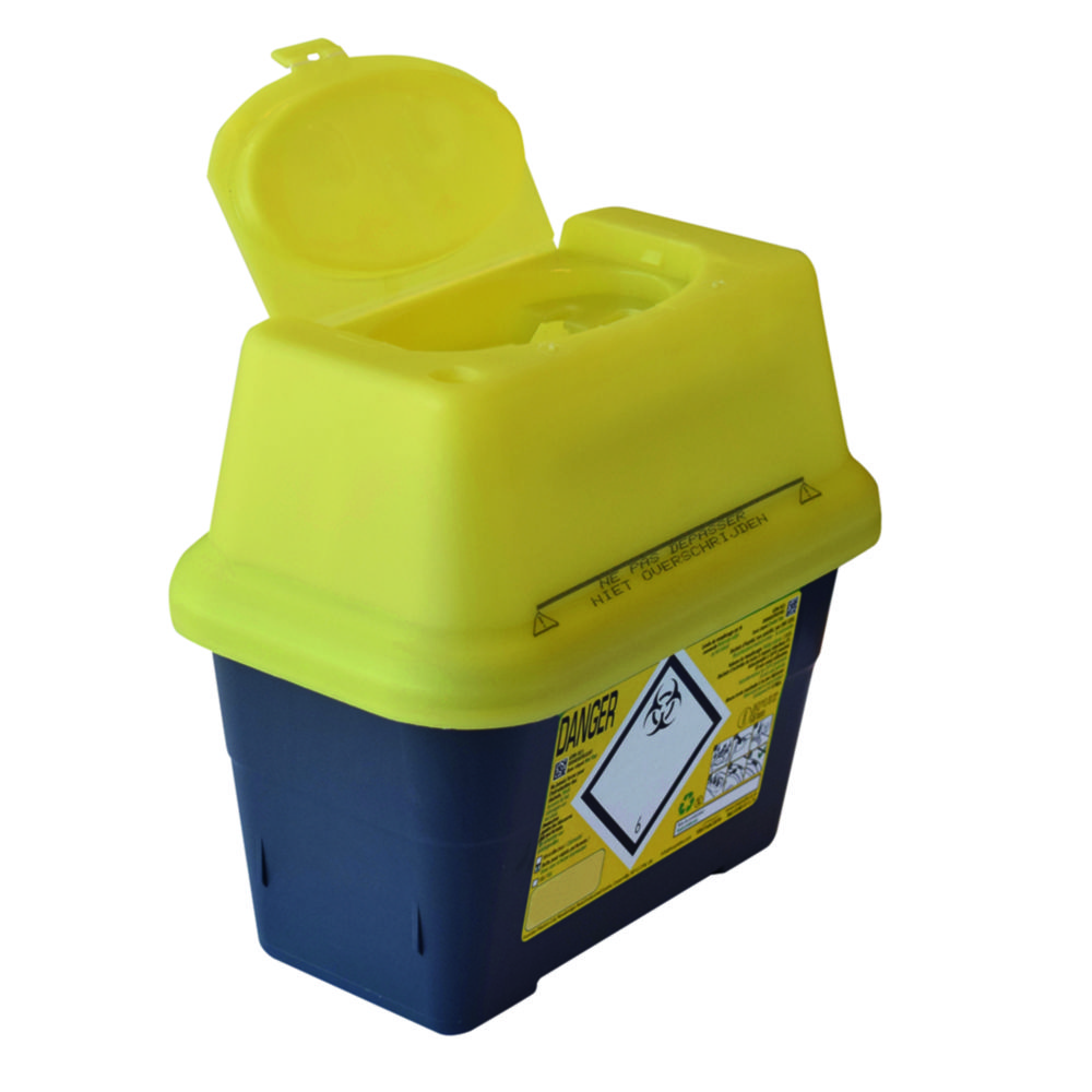 Naaldencontainer 2,0 l, Sharpsafe internationaal label D/FR/IT/ES/EN