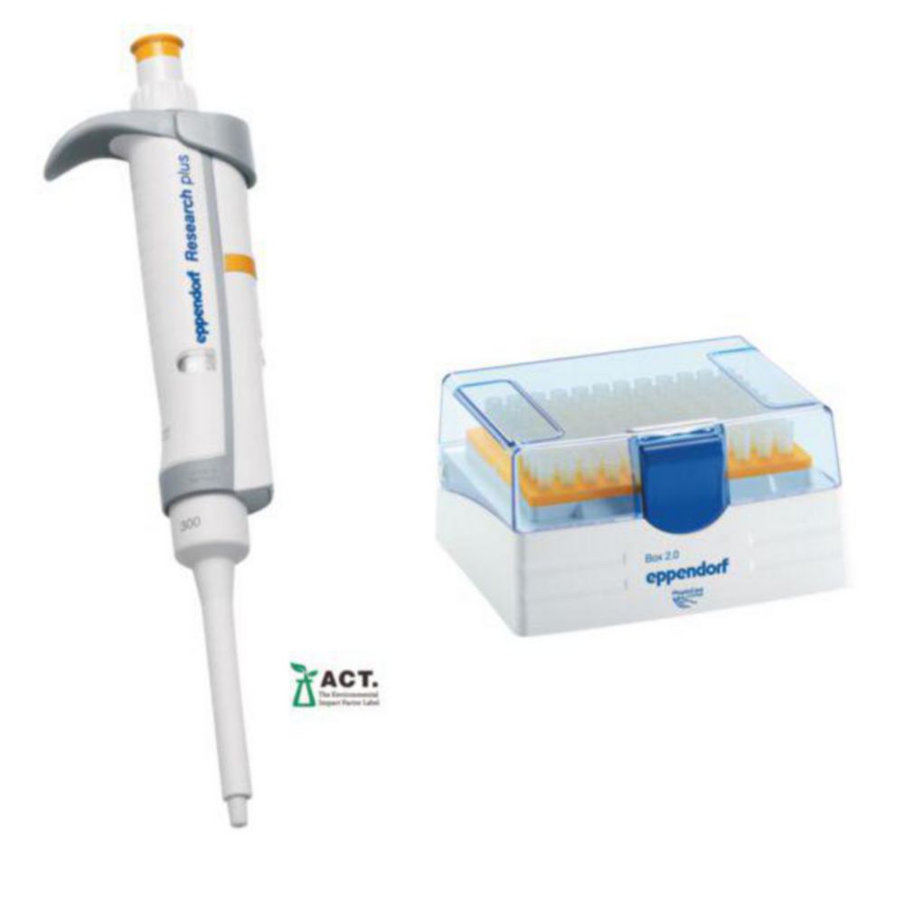 Pipet Research Plus 1-kan, GLP 30 - 300 µl, oranje incl. tips
