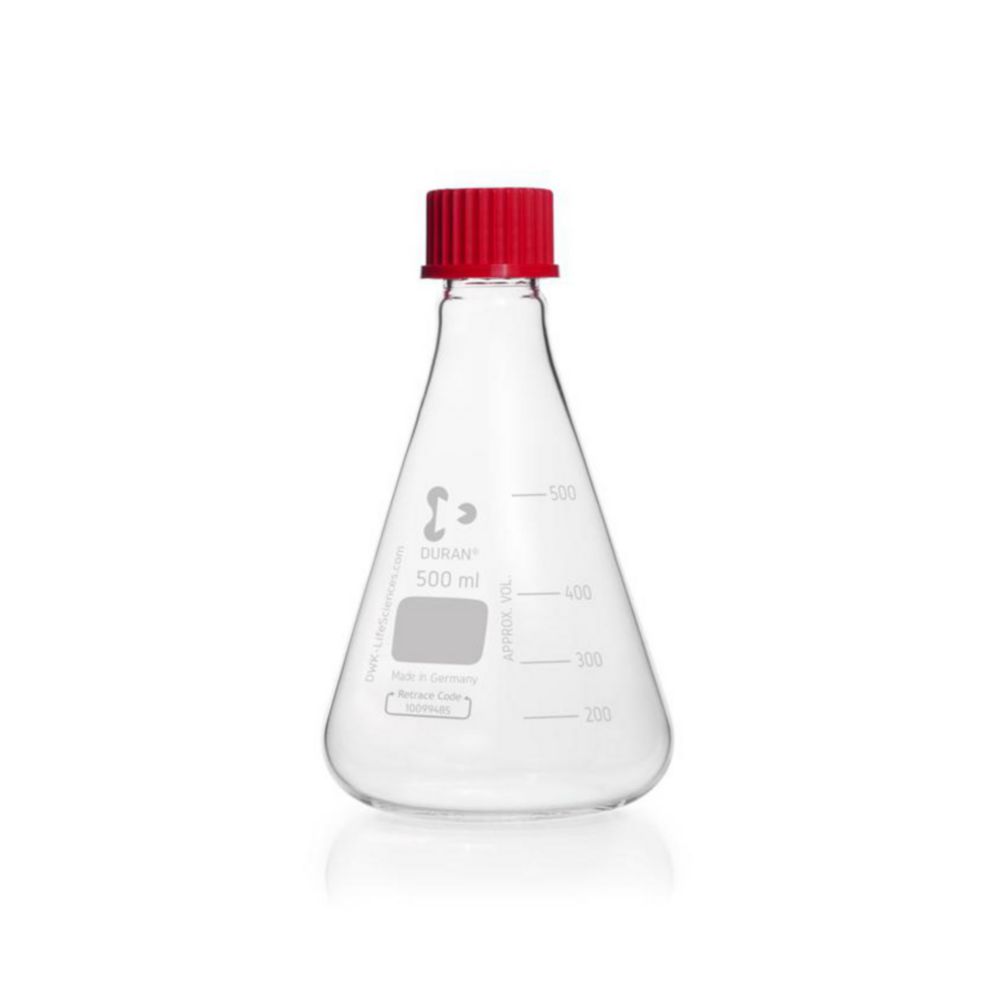 Erlenmeyer 500 ml met dop  GL32