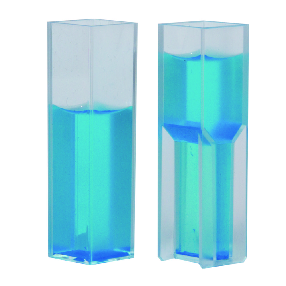Kuvet, weglengte 10mm, PS, UV 340-900 nm, 1,6ml, Halfmicro
