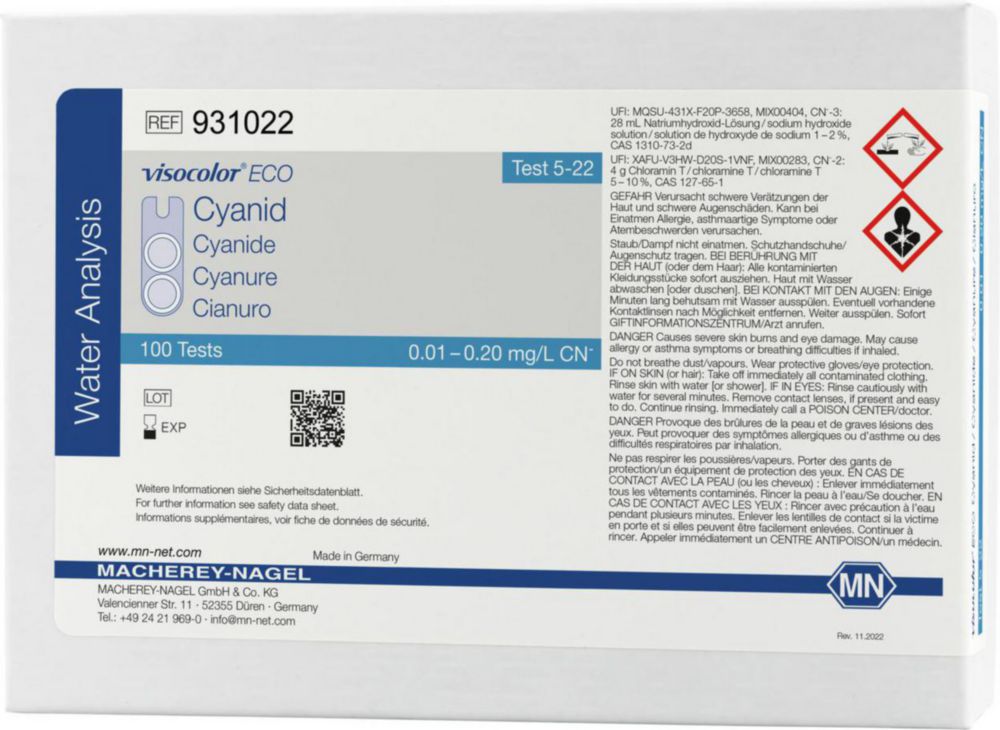 Visocolor ECO Cyanide  0,01 - 0.20 mg/l CN–