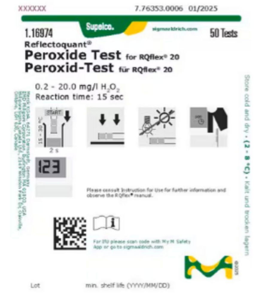 Peroxidetest reflectometrisch, 0,2-20,0 mg/L (H2O2), Reflectoquant