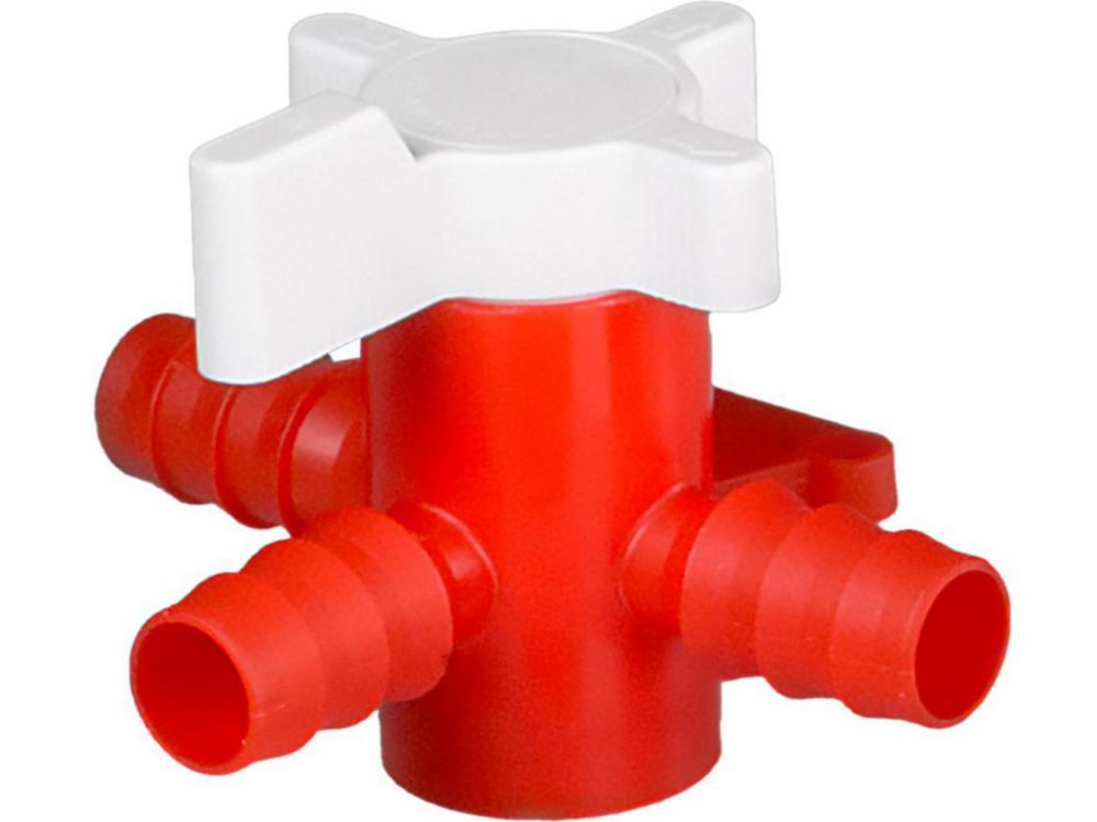 3-weg kraan PE/PP boring 8mm voor slang øinw. 11-13mm