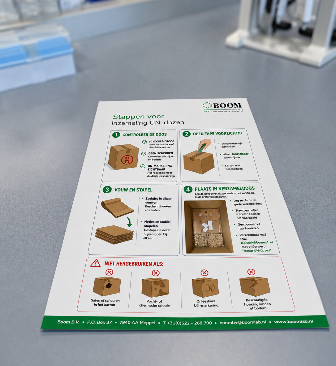 instructieblad,  karton, poster, geprintte gids, groene rand
