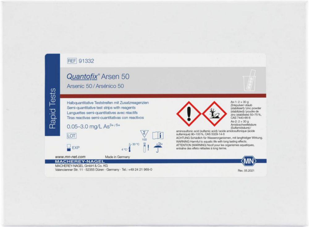Teststrips, Quantofix  arsenic 50