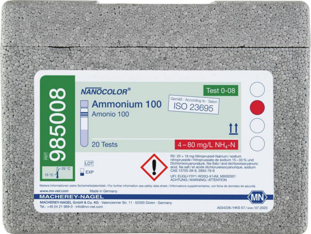 Kuvettentest Ammonium 100  Nanocolor 5 - 100 mg/L NH4+