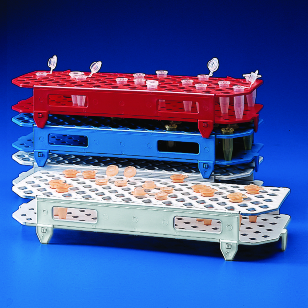 Rek voor 100 x 1,5 ml buisjes  PP grijs