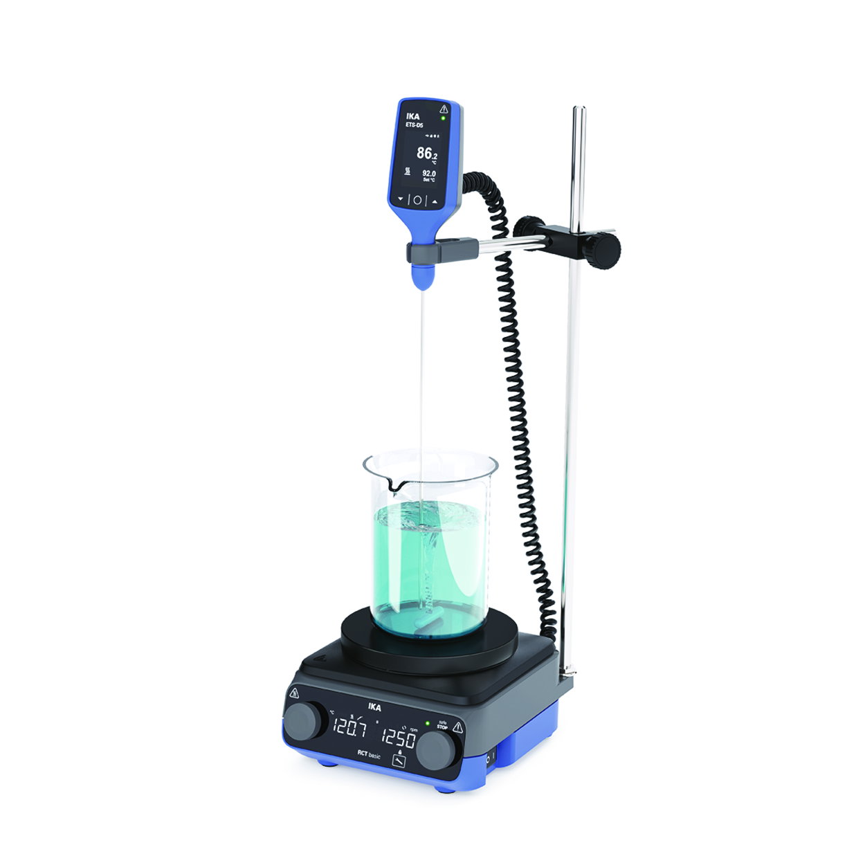 Magneetroerder, IKA, RCT basic ETS-D5, set, met verwarming, geanodiseerde plaat
