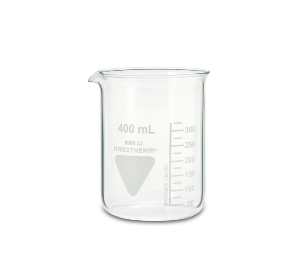 Bekerglas 400 ml, laag model  Ø 80 mm, hoogte 110 mm, Boro