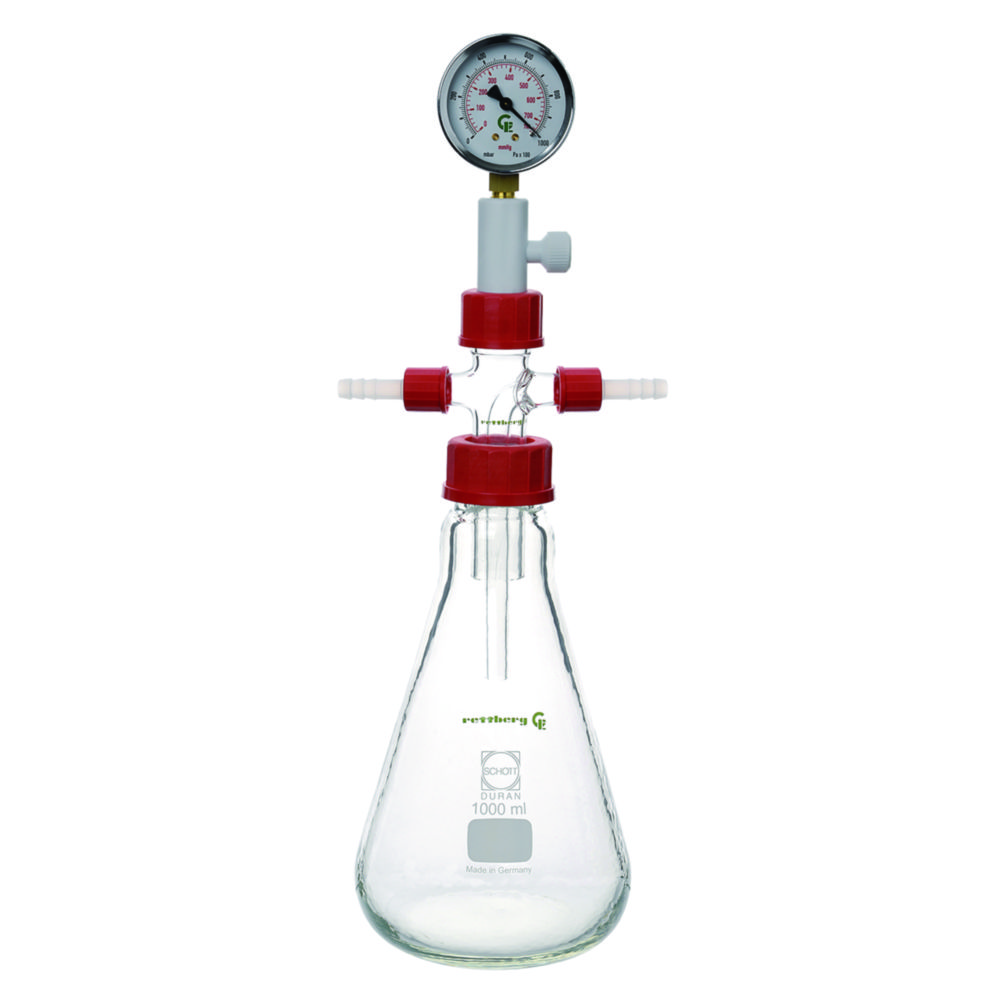Woulffse fles 2 l, Ø 170 mm,  voor werken onder vacuüm