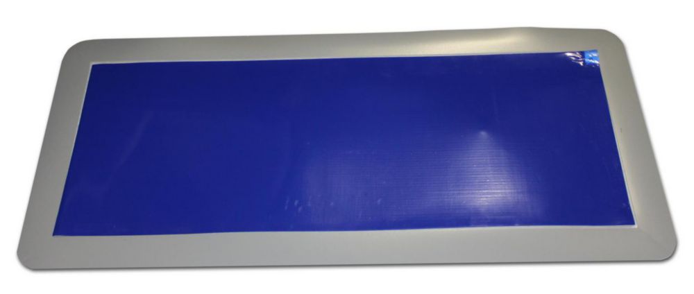 paneel blauw, frame grijs, rechthoekig, plat paneel, oppervlak