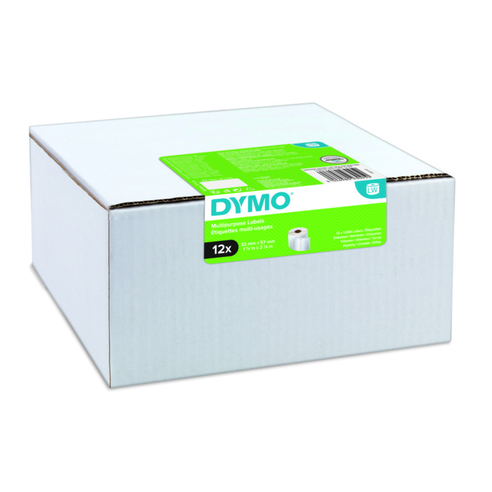 Etiketten voor Labelprinter DYMO, Big Pack wit, verwijderbaar, 12 x 1.000 Etiketten, 32mm x 57mm